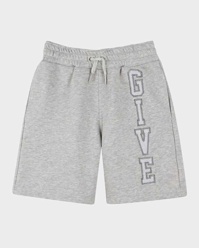 Boy's Embroidered Logo-Print Shorts, Size 8-14